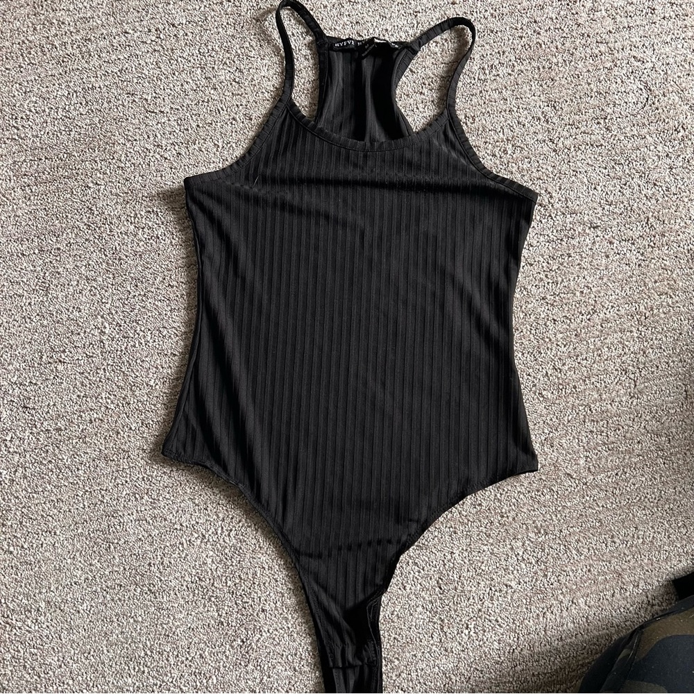 Black Racerback Bodysuit Tank